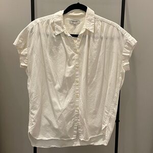 Madewell Cream Oversized Short Sleeve Shirt